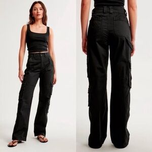 Abercrombie & Fitch Black Straight-Leg Cargo Pants